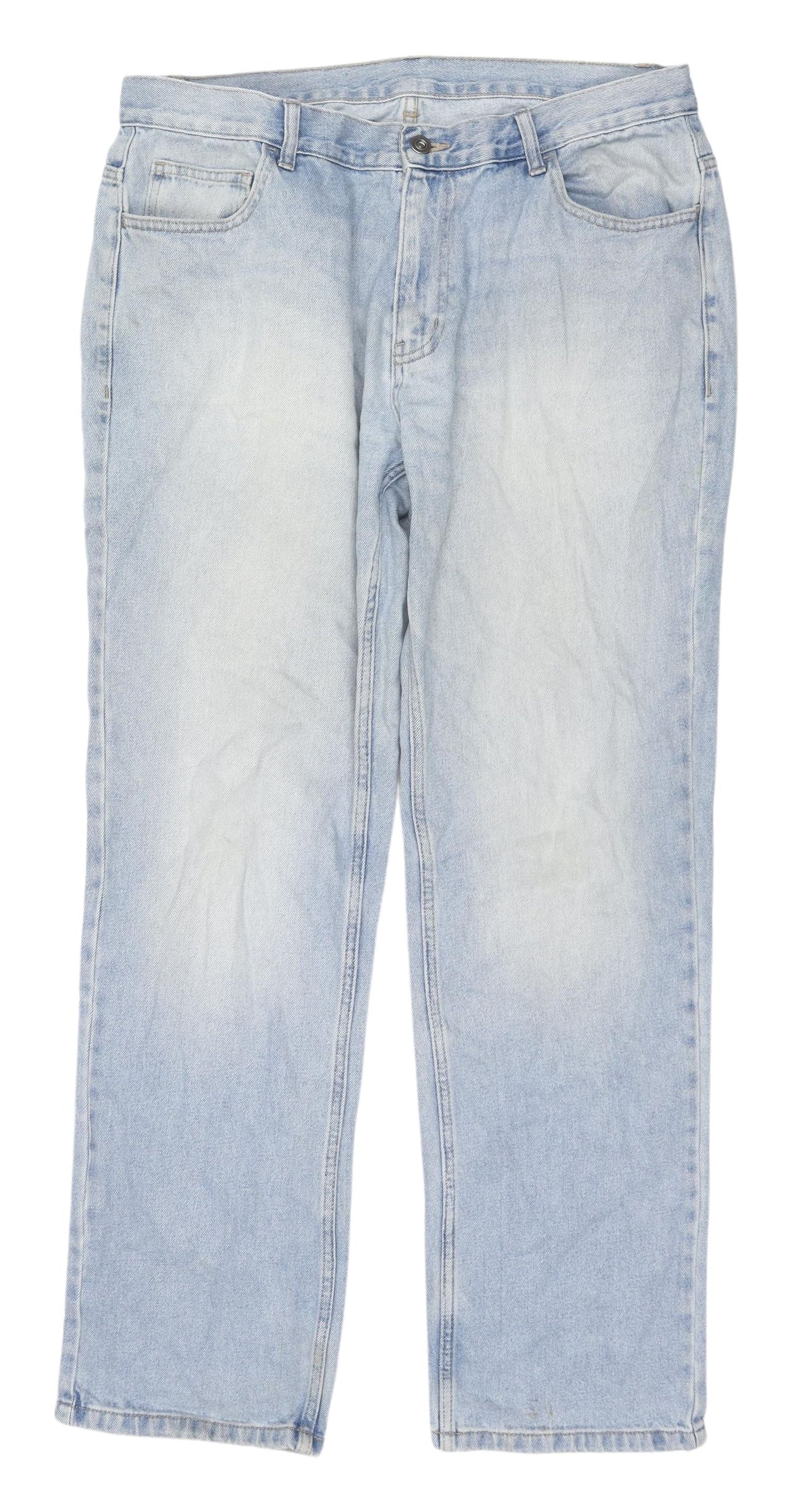 George Men's Blue Straight Fit Denim Jeans 36W 32L