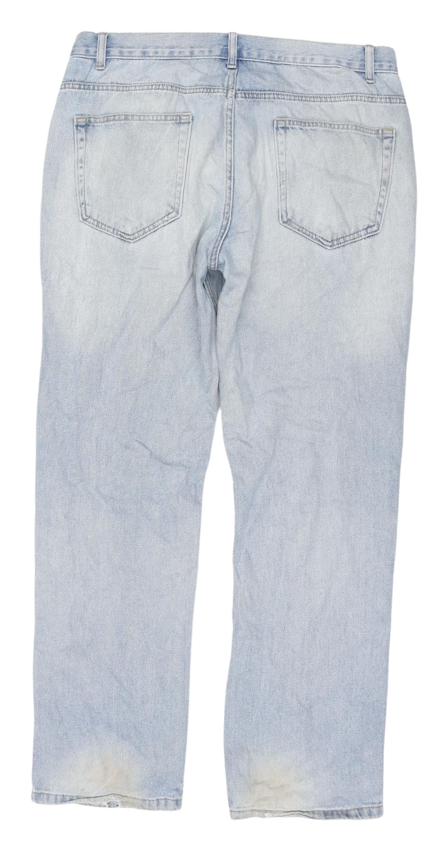 George Men's Blue Straight Fit Denim Jeans 36W 32L