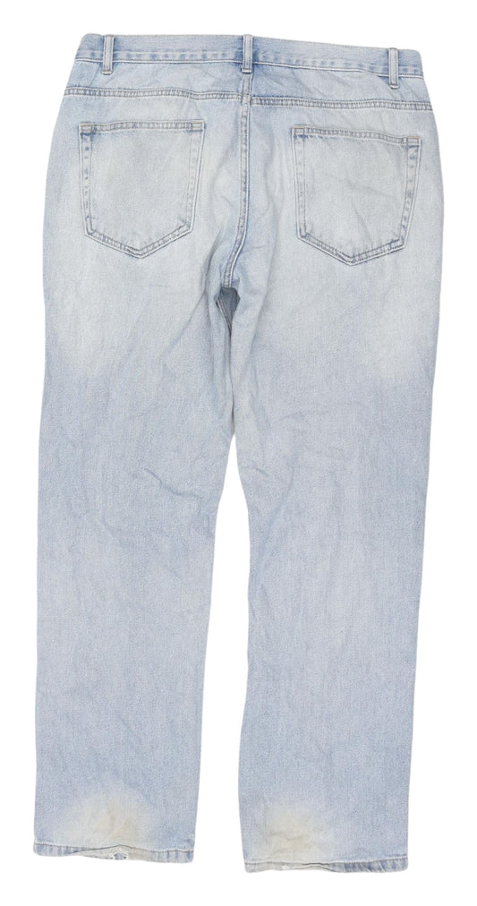 George Men's Blue Straight Fit Denim Jeans 36W 32L