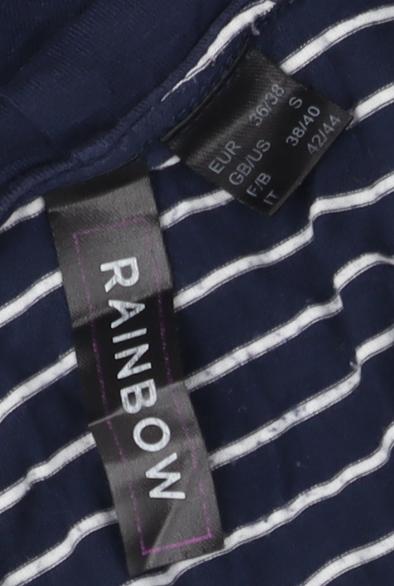Womens UK Size S Rainbow Blue Jersey T-Shirt