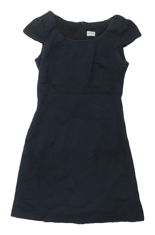 Oasis Women's Black Dress - Size 6, Short Sleeve