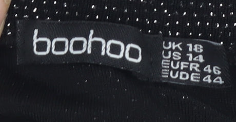 Boohoo Women's Black Cropped Blouse UK 18