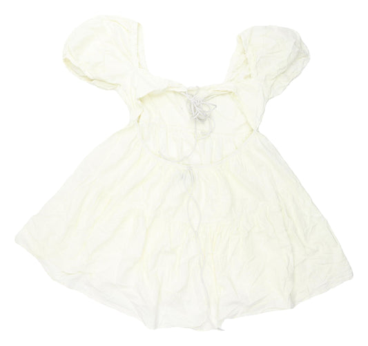 I Saw It First Women Ivory Dress Size 14 Puff Sleeve