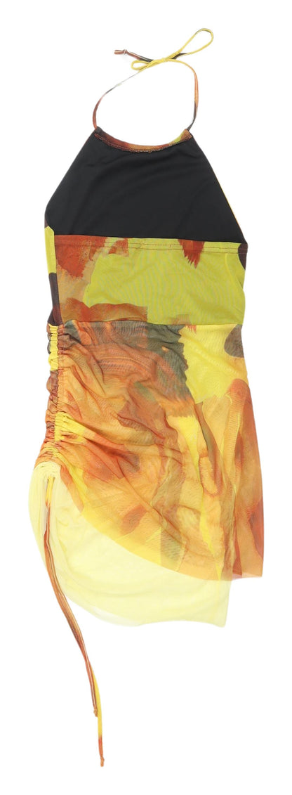 PrettyLittleThing Women's Multicoloured Halter Slip Dress