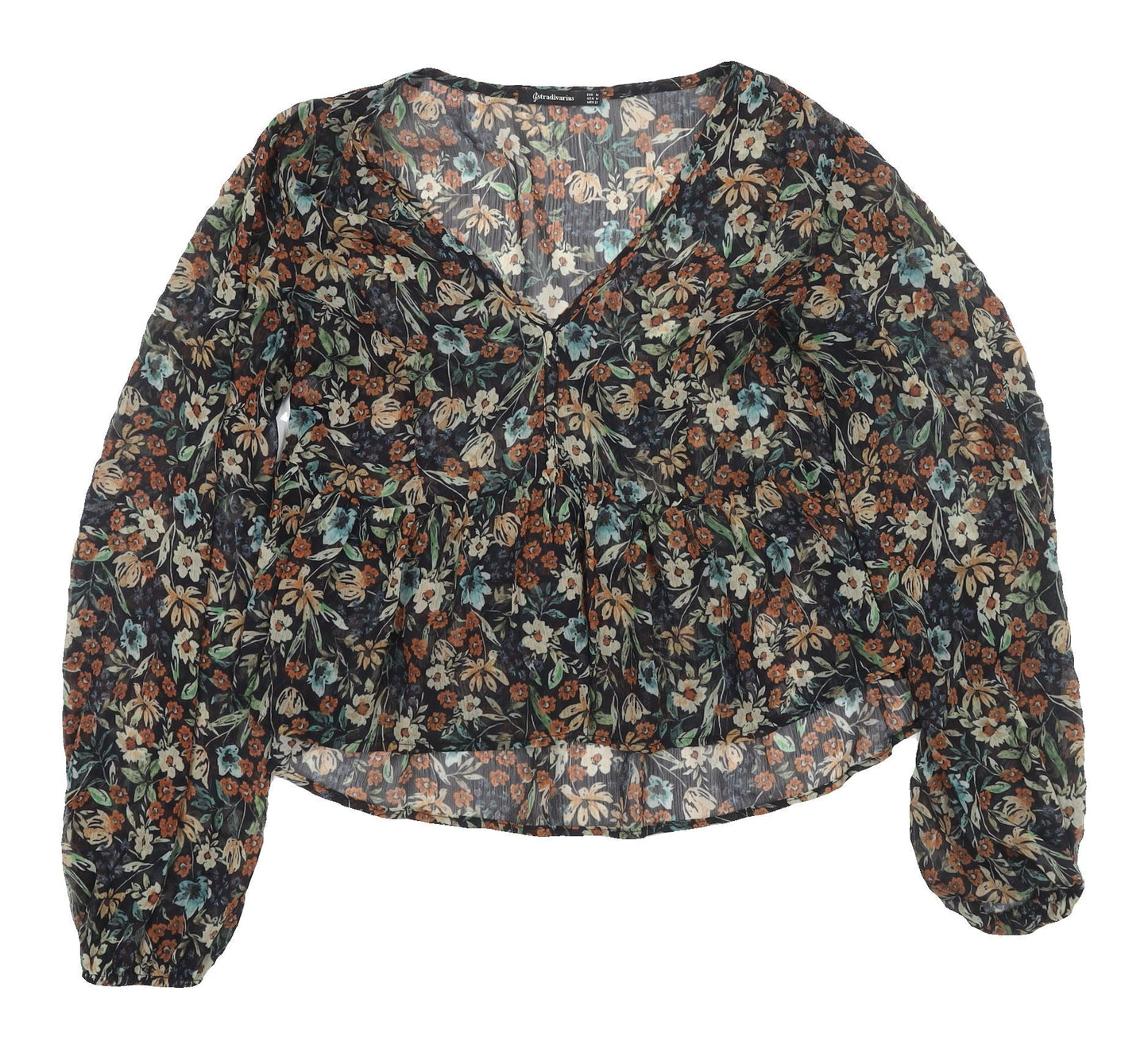 Womens UK Size M Stradivarius Multicoloured Tunic Blouse