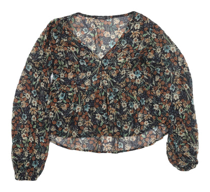 Womens UK Size M Stradivarius Multicoloured Tunic Blouse