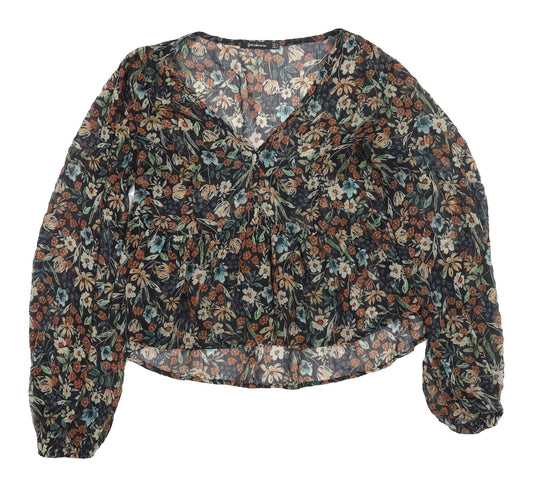 Womens UK Size M Stradivarius Multicoloured Tunic Blouse