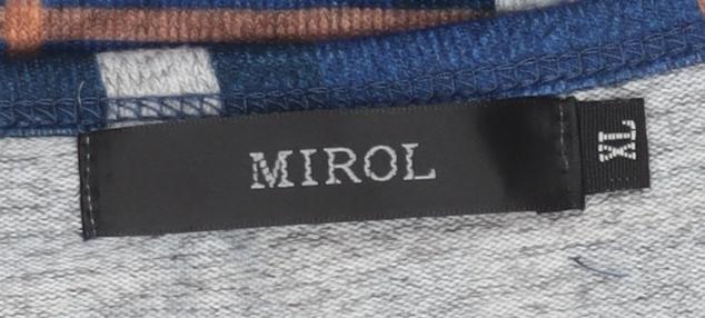 MIROL Women's Blue Plaid A-Line Dress XL