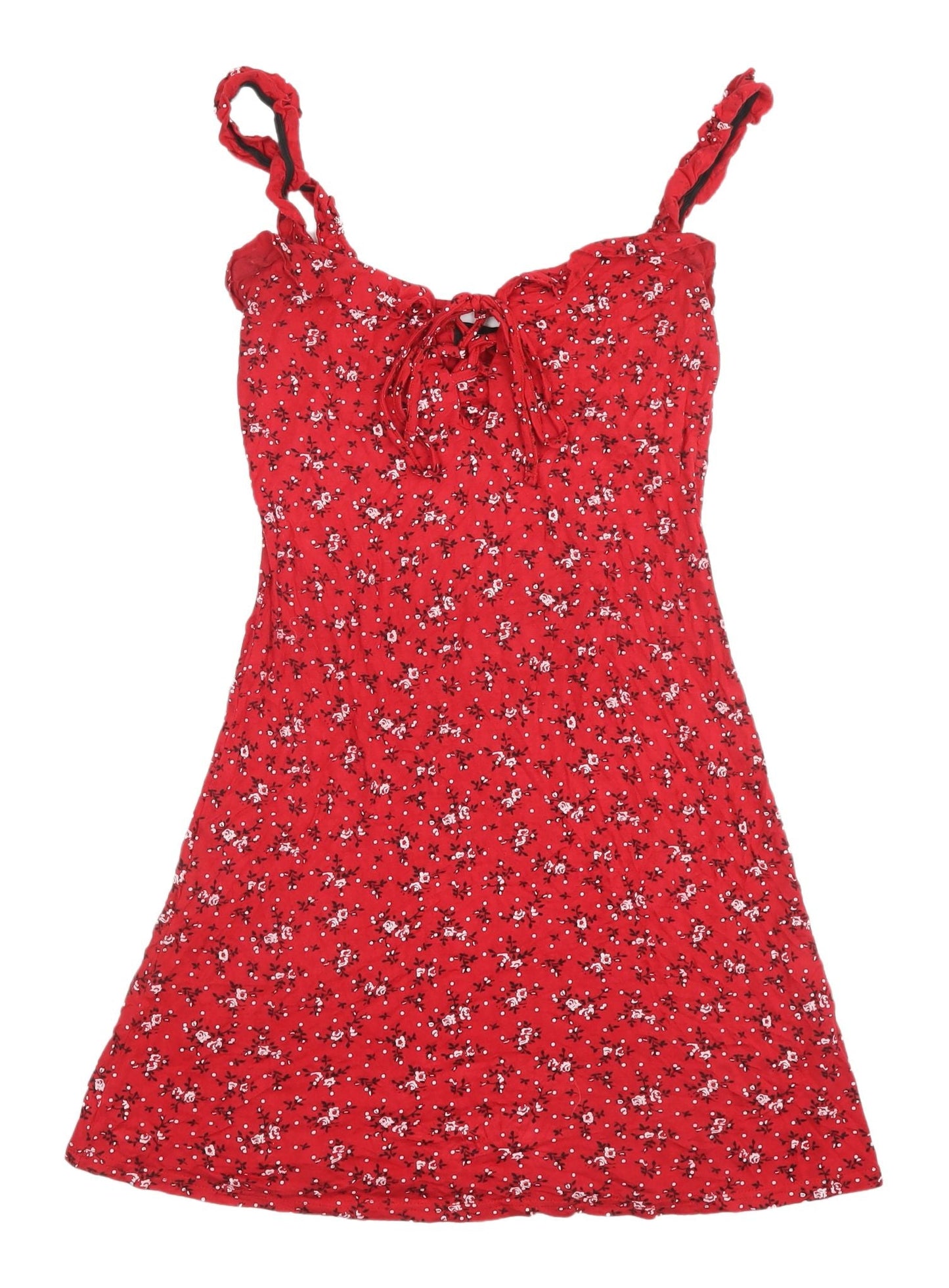 PrettyLittleThing Women’s Red Floral A-Line Mini Dress