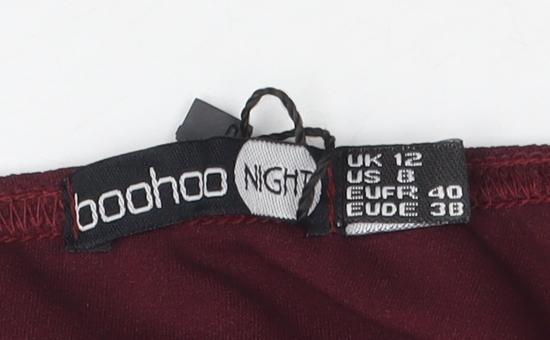 Boohoo Women's Red One Shoulder Bodycon Dress