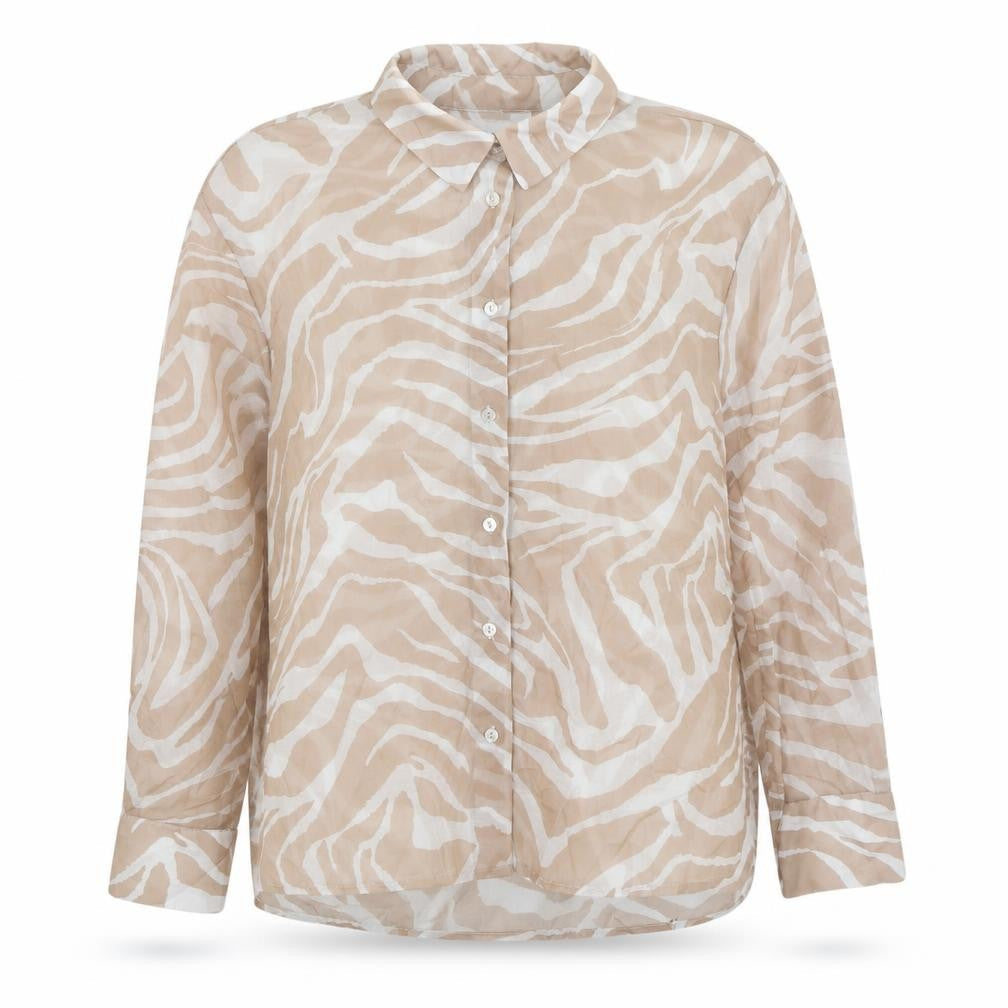 Womens UK Size M Bershka Beige  Button-Up