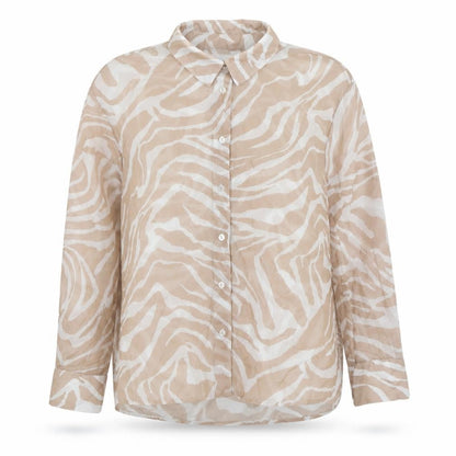 Womens UK Size M Bershka Beige  Button-Up