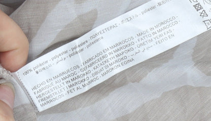 Bershka Women's Beige Animal Print Button-Up Shirt M