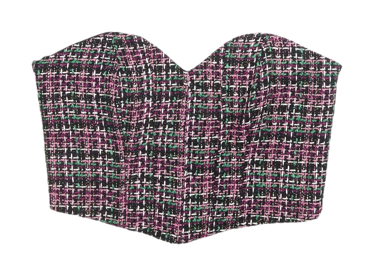 Womens UK Size M Zara Multicoloured Cropped Blouse