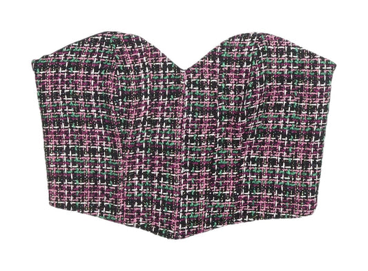 Womens UK Size M Zara Multicoloured Cropped Blouse