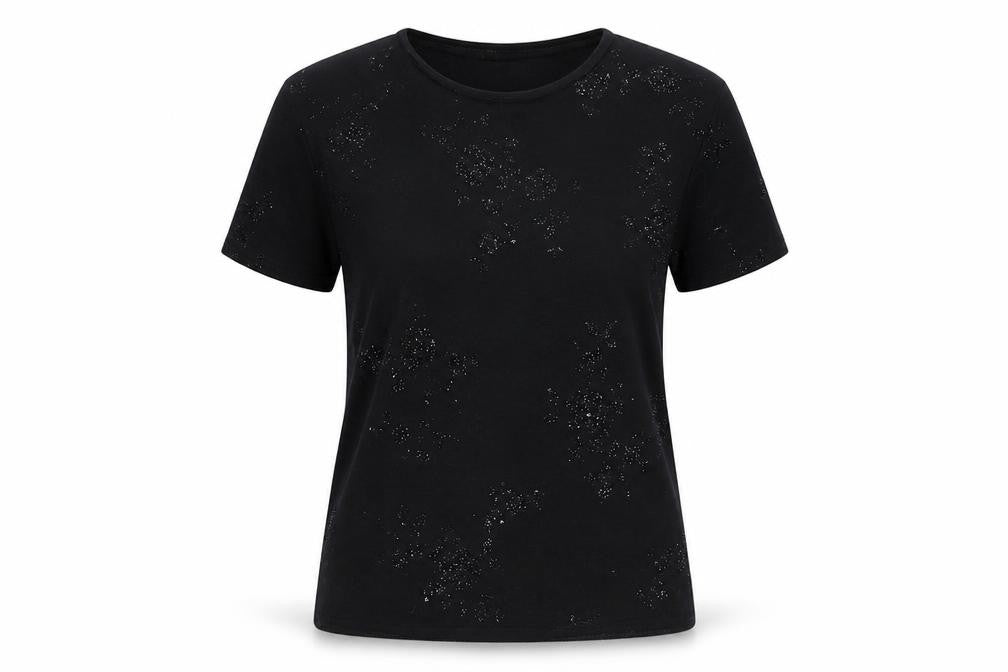 Bonmarché Black Sequin Women's T-Shirt, Size S, Casual Chic