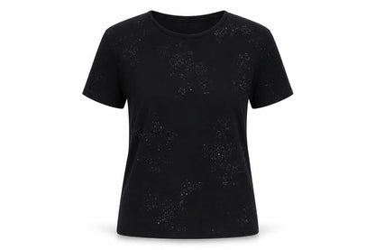Bonmarché Black Sequin Women's T-Shirt, Size S, Casual Chic