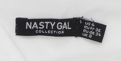 Nasty Gal White Slip Dress, UK 8, Women's Classic Summer Style