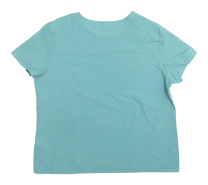 Womens UK Size 16 BHS Blue Basic T-Shirt