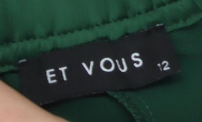 Womens UK Size 12 Et Vous Relaxed Fit  Green Trousers