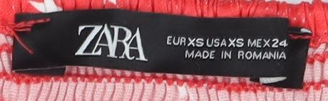 Zara Red Star Sleeveless Dress XS Women Viscose
