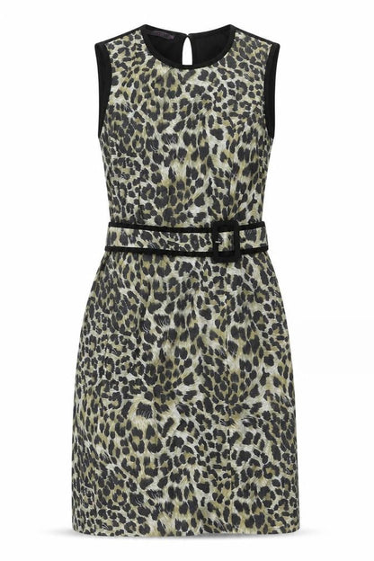 Jessica Women's Animal Print Belted Sleeveless Dress Size 8