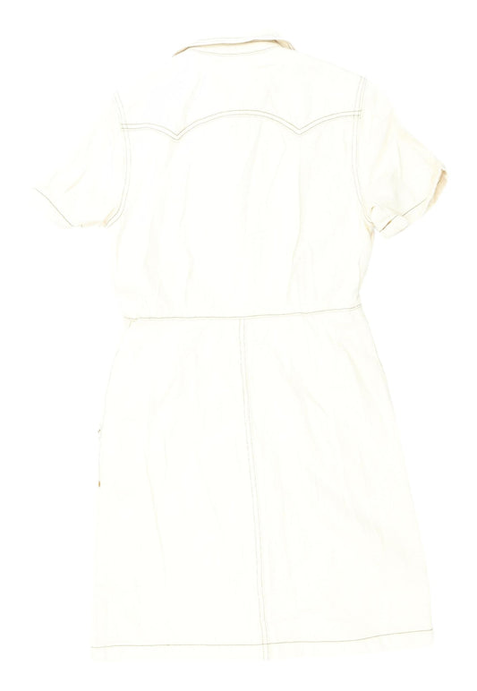 Marks and Spencer Women's Beige Shirt Dress Size 8