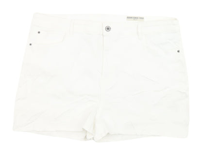 Marks & Spencer Women's White Denim Shorts Size 20