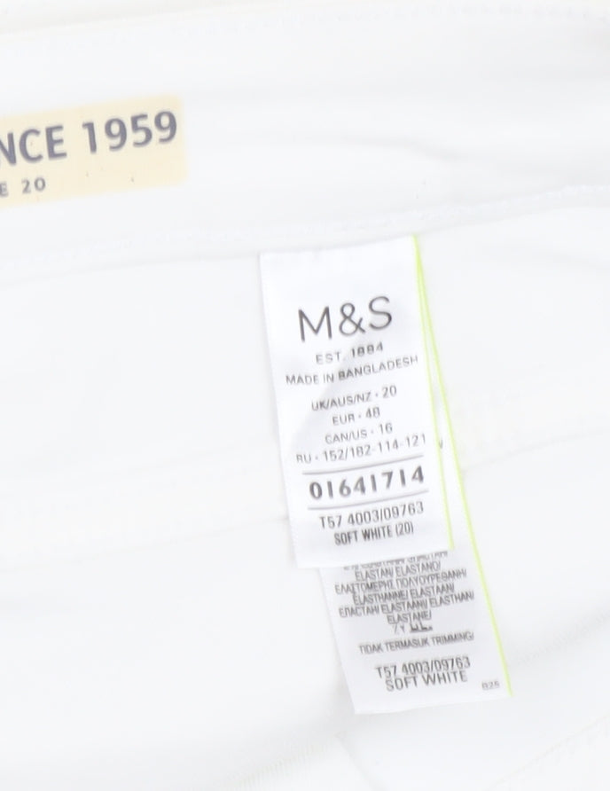 Marks and Spencer Women's White Chino Shorts Size 20