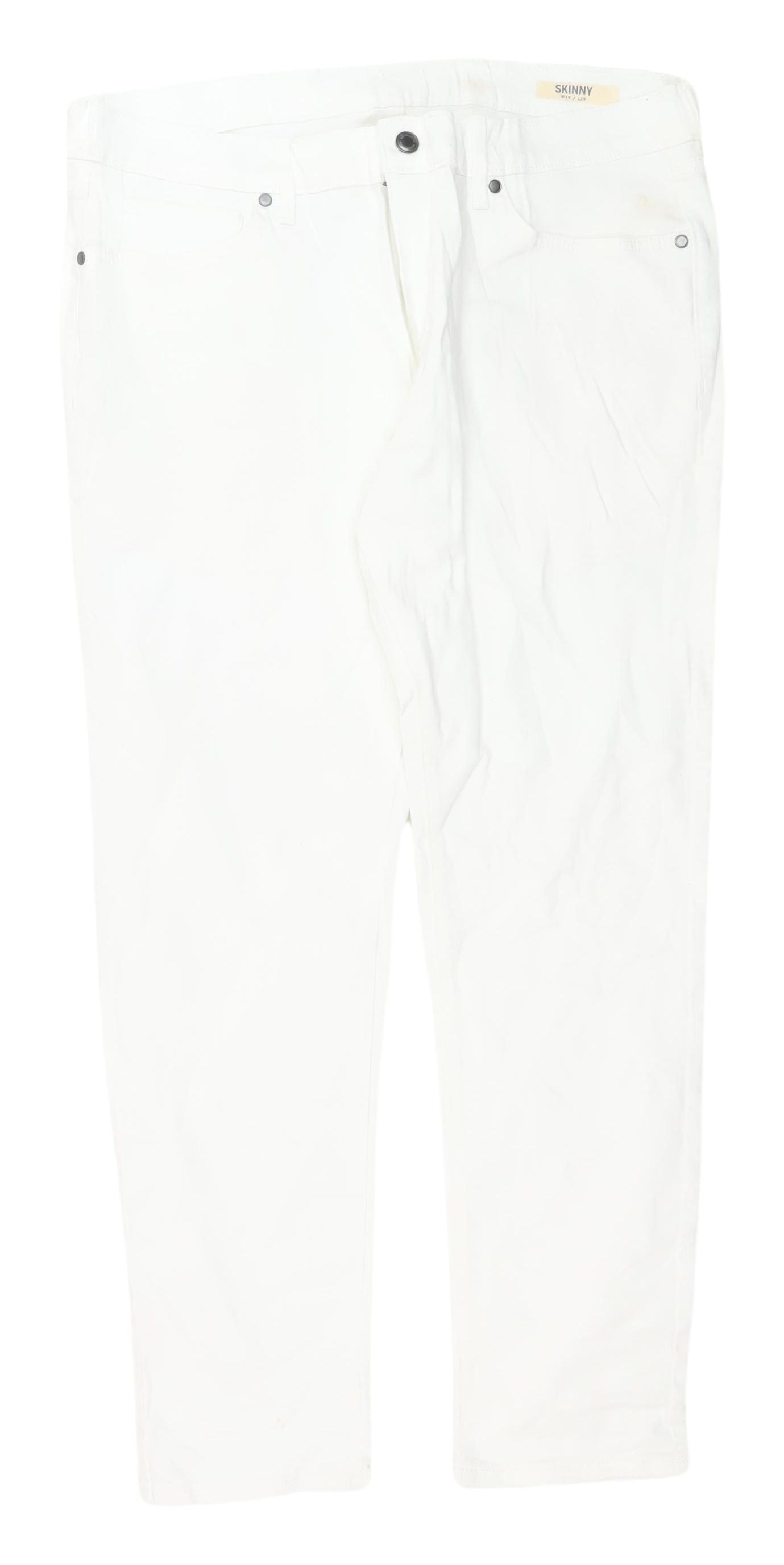 Marks and Spencer Men's White Skinny Jeans, Size 38