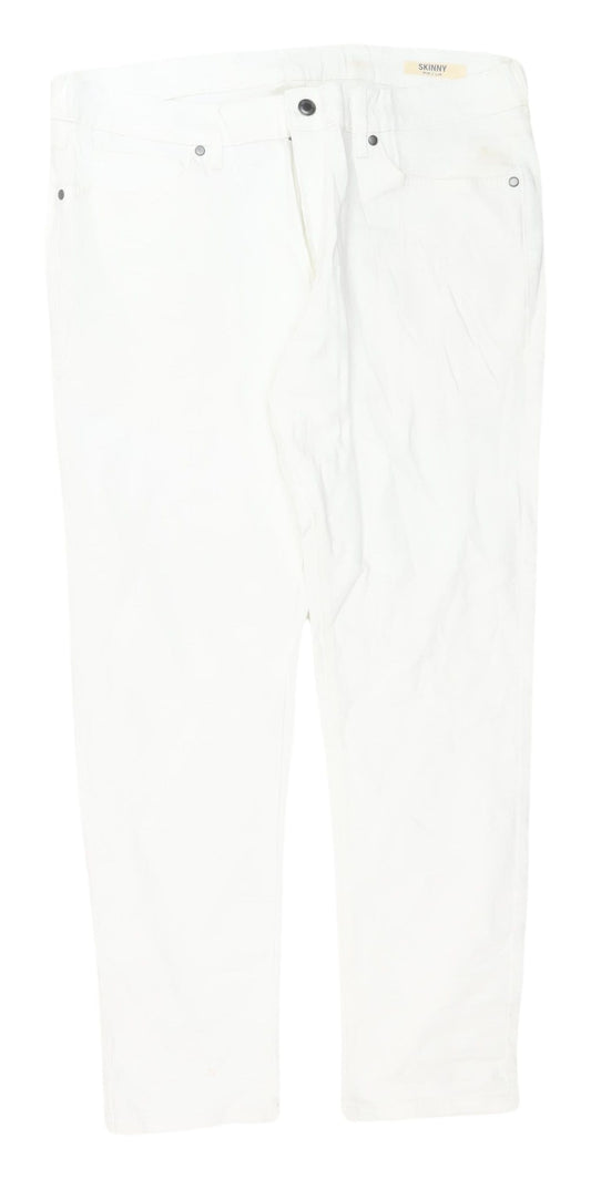 Marks and Spencer Men's White Skinny Jeans, Size 38