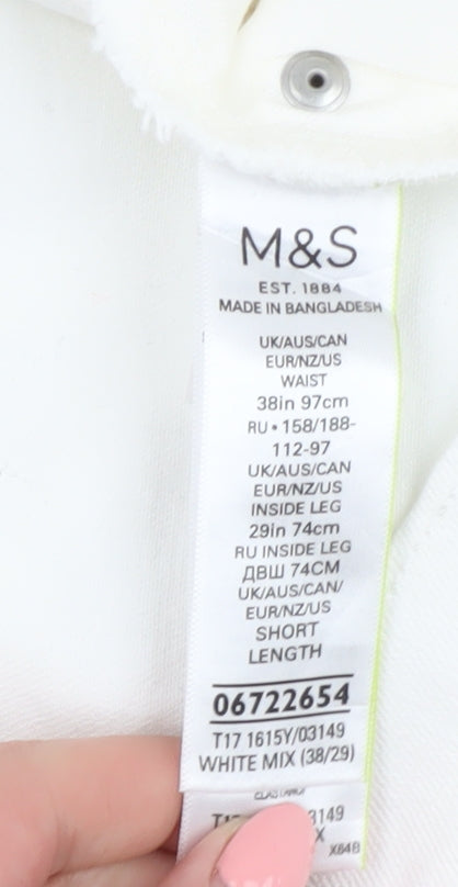 Marks and Spencer Men's White Skinny Jeans, Size 38