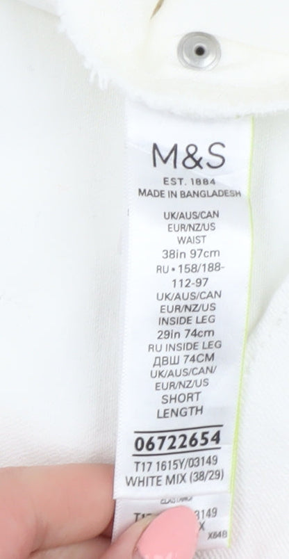 Marks and Spencer Men's White Skinny Jeans, Size 38