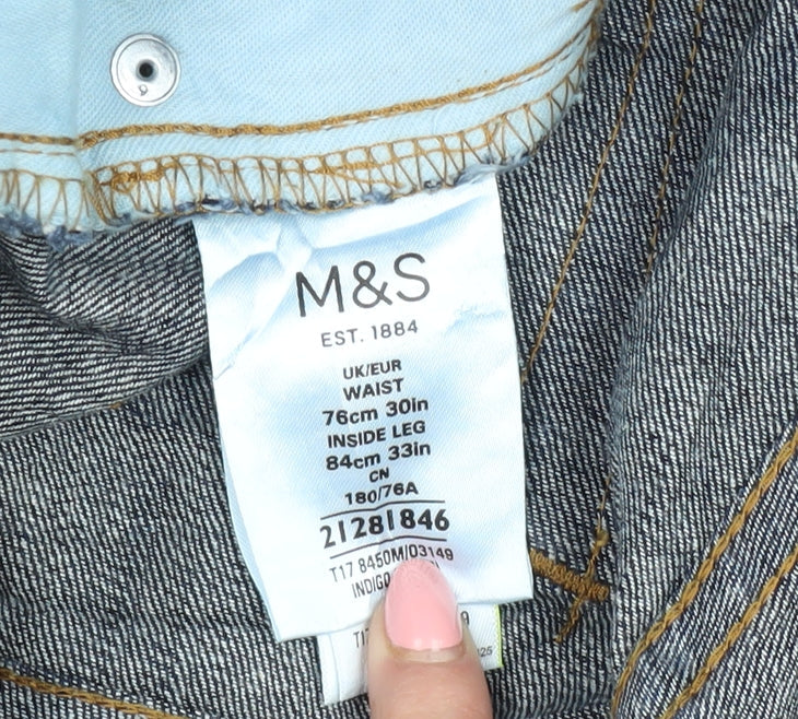 Marks and Spencer Men's Blue Straight Jeans 30
