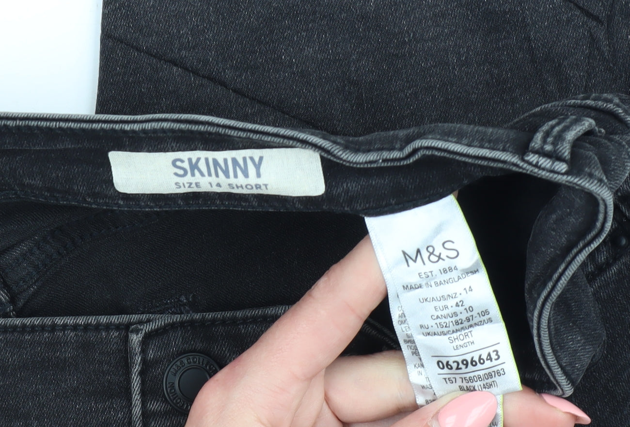 Womens UK Size 14 Marks and Spencer Slim Fit Skinny Black Jeans