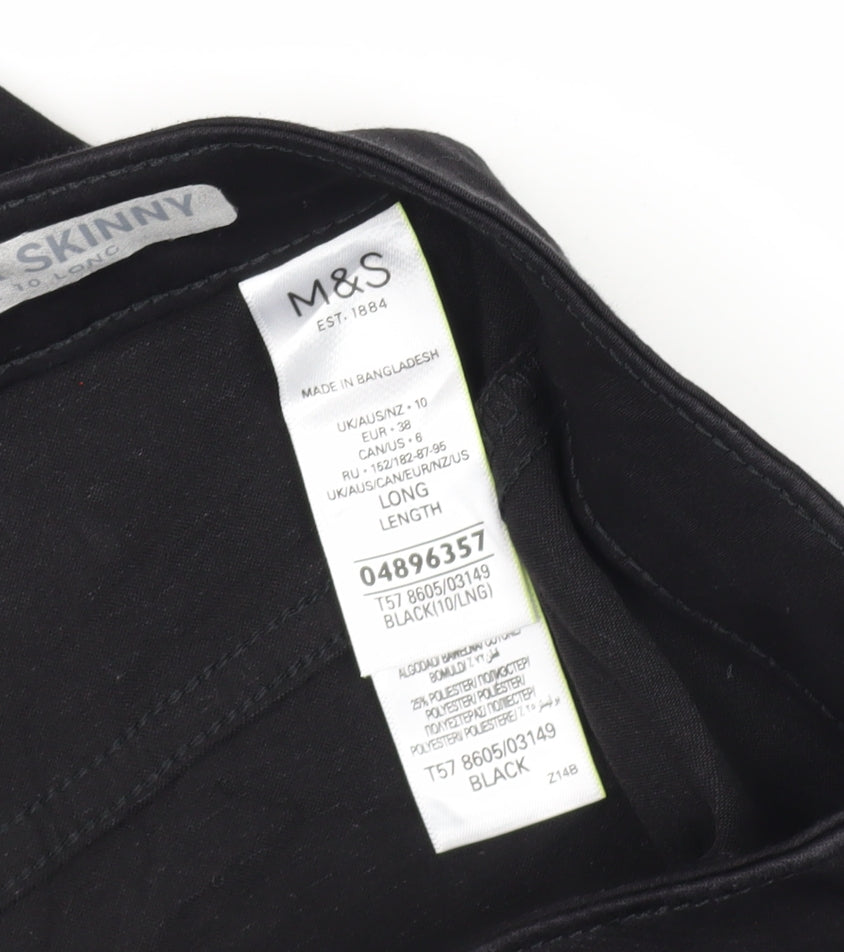 Womens UK Size 10 Marks and Spencer  Skinny Black Jeans