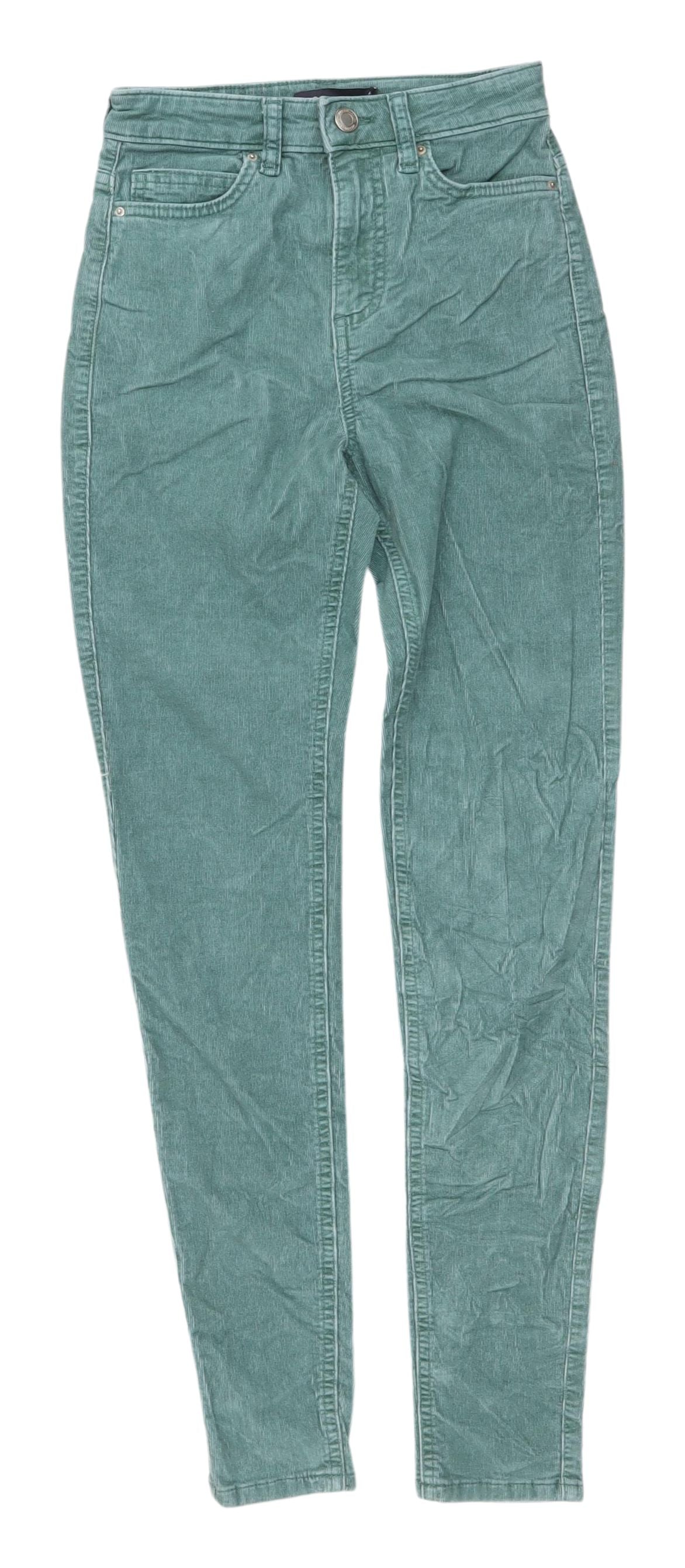 Womens UK Size 6 Marks and Spencer Slim Fit  Green Trousers