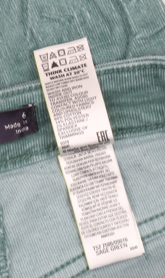 Womens UK Size 6 Marks and Spencer Slim Fit  Green Trousers