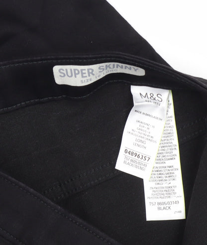 Womens UK Size 10 Marks and Spencer Extra-Slim Fit Skinny Black Jeans