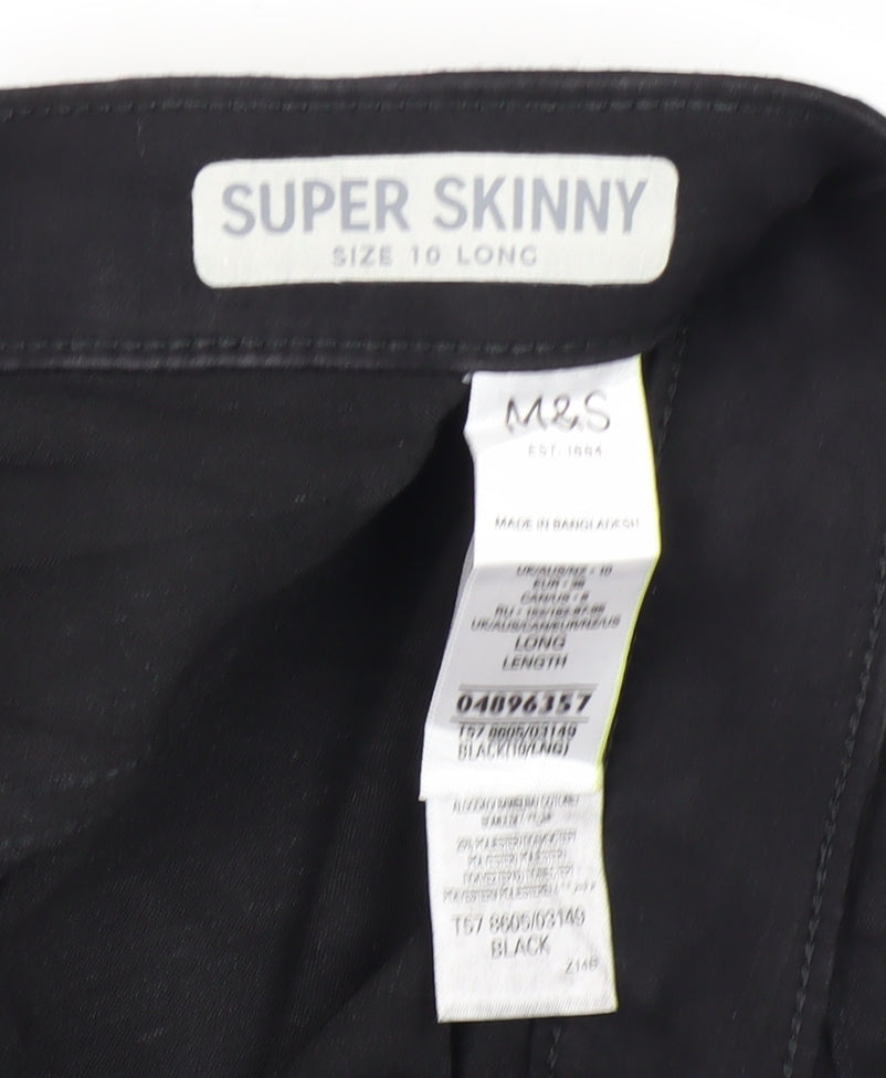 Womens UK Size 10 Marks and Spencer Slim Fit Skinny Black Jeans