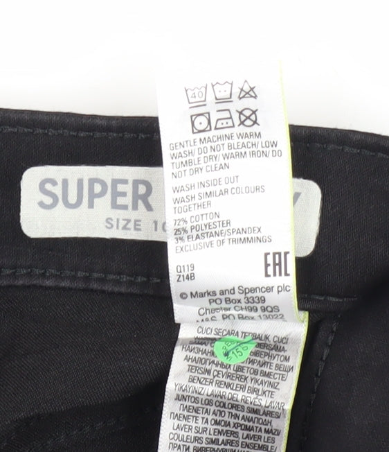 Womens UK Size 10 Marks and Spencer Slim Fit Skinny Black Jeans