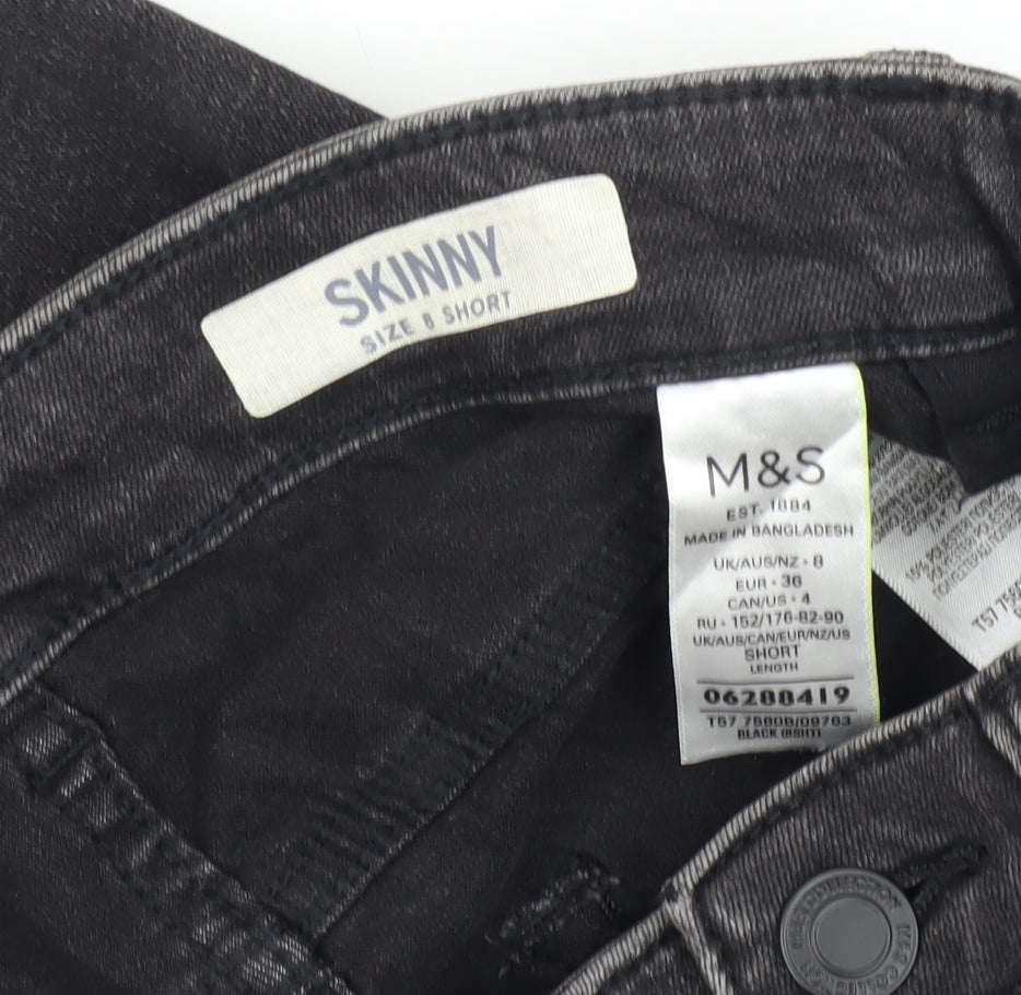 Womens UK Size 8 Marks and Spencer Slim Fit Skinny Black Jeans