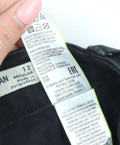 Womens UK Size 12 Marks and Spencer Regular Fit Skinny Black Jeans