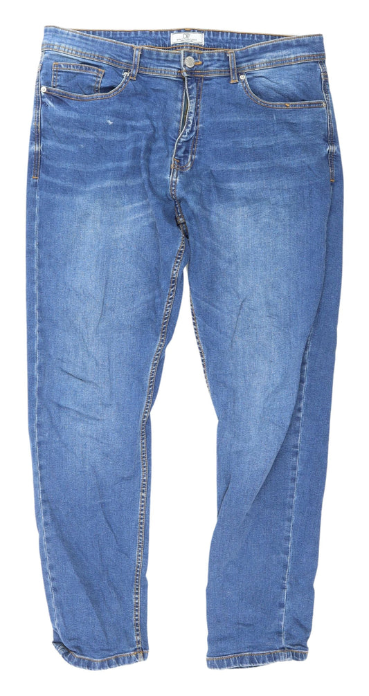 Men's Don't Think Twice Blue Straight Jeans, Size L, Medium Wash