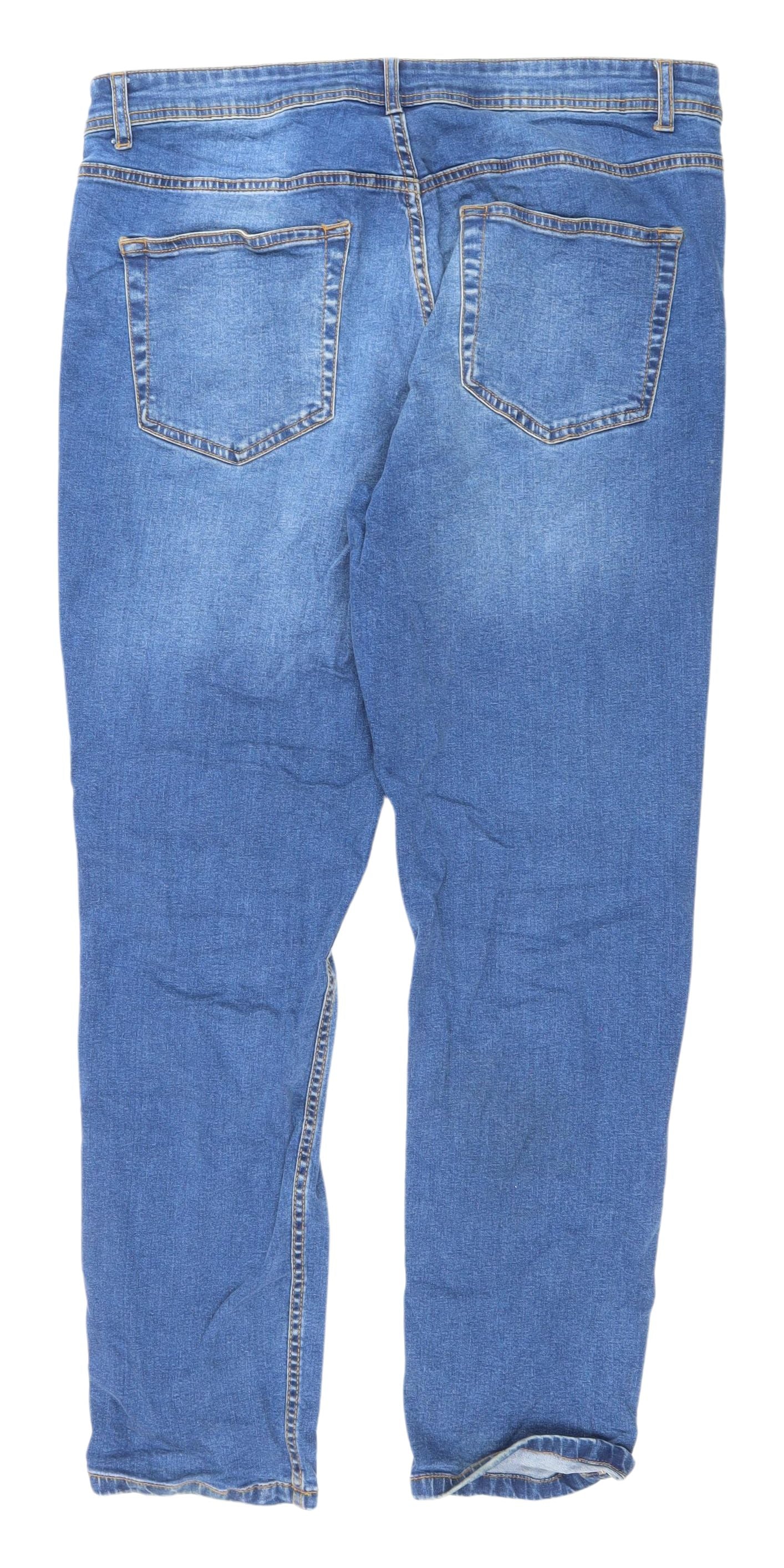 Men's Don't Think Twice Blue Straight Jeans, Size L, Medium Wash