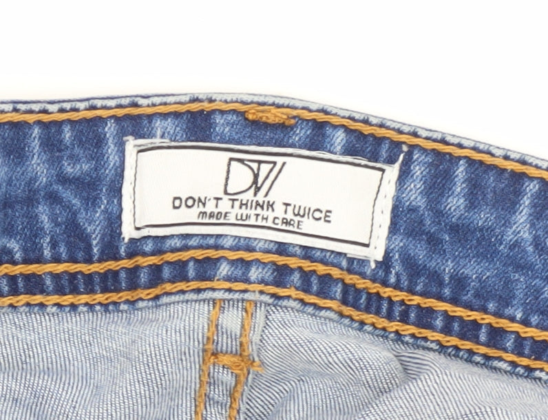 Men's Don't Think Twice Blue Straight Jeans, Size L, Medium Wash