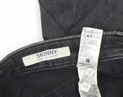 Womens UK Size 12 Marks and Spencer Regular Fit Skinny Black Jeans