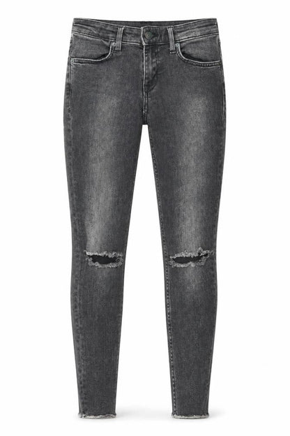 Womens UK Size 4 H&M Slim Fit Ankle Black Jeans