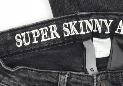 Womens UK Size 4 H&M Slim Fit Ankle Black Jeans