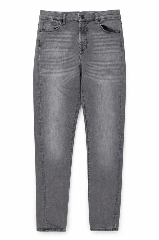 Front view of 7 For All Mankind Grey Skinny Slim Jeans -, size 10